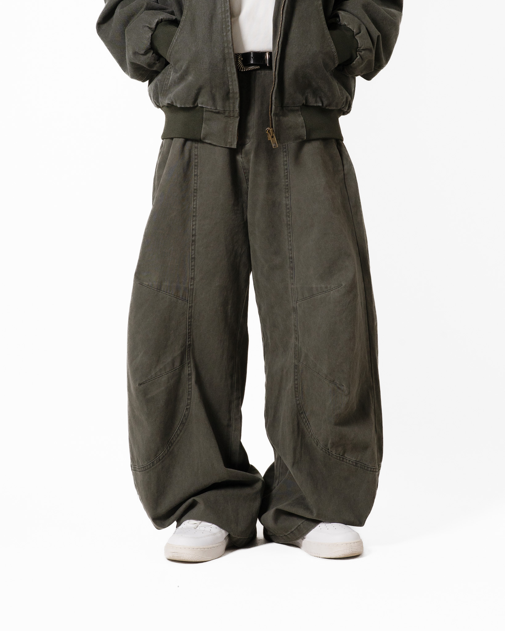 OurPick Washed Pleated Scimitar Pants 水洗打褶闊腿彎刀褲 2色