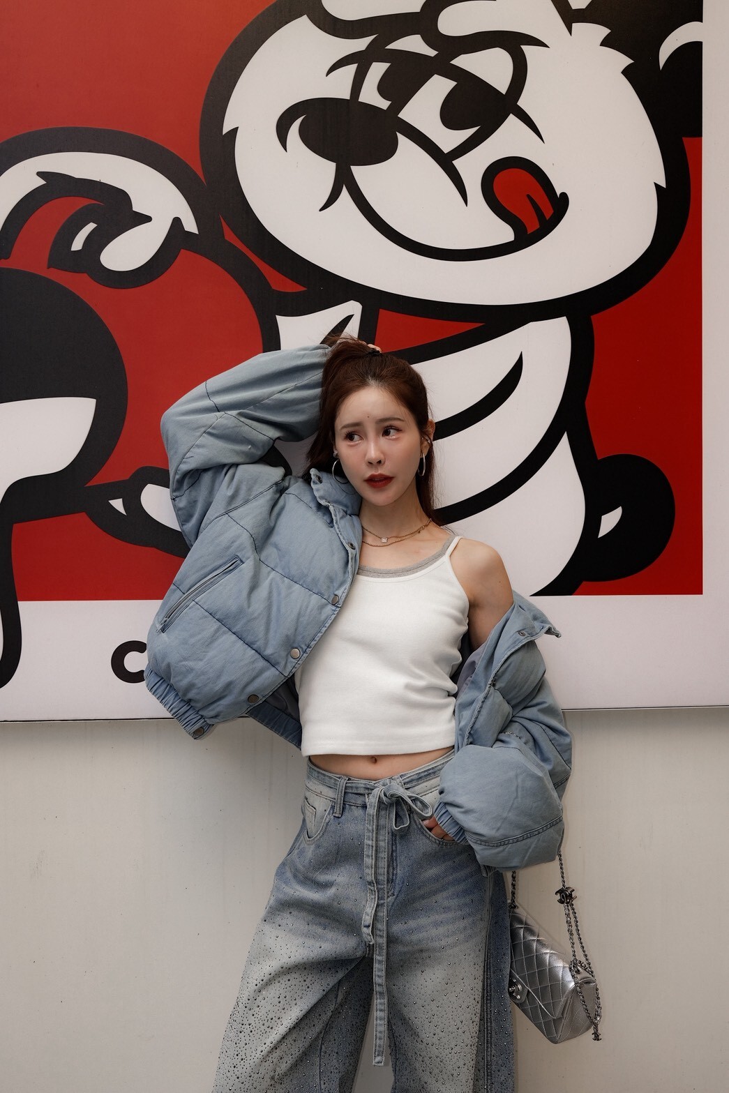 #AD19撞色假兩件背心(黑/白/灰)