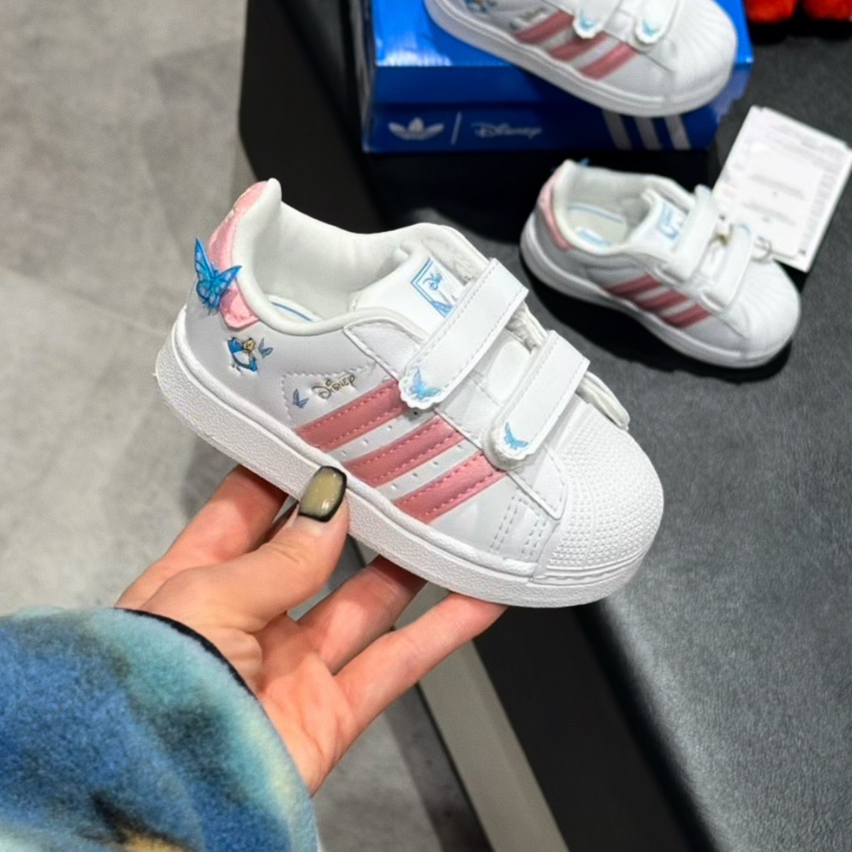Adidas Superstar II x Disney 愛麗絲 蝴蝶 白粉 白色 小童 中童 童鞋 IH1743