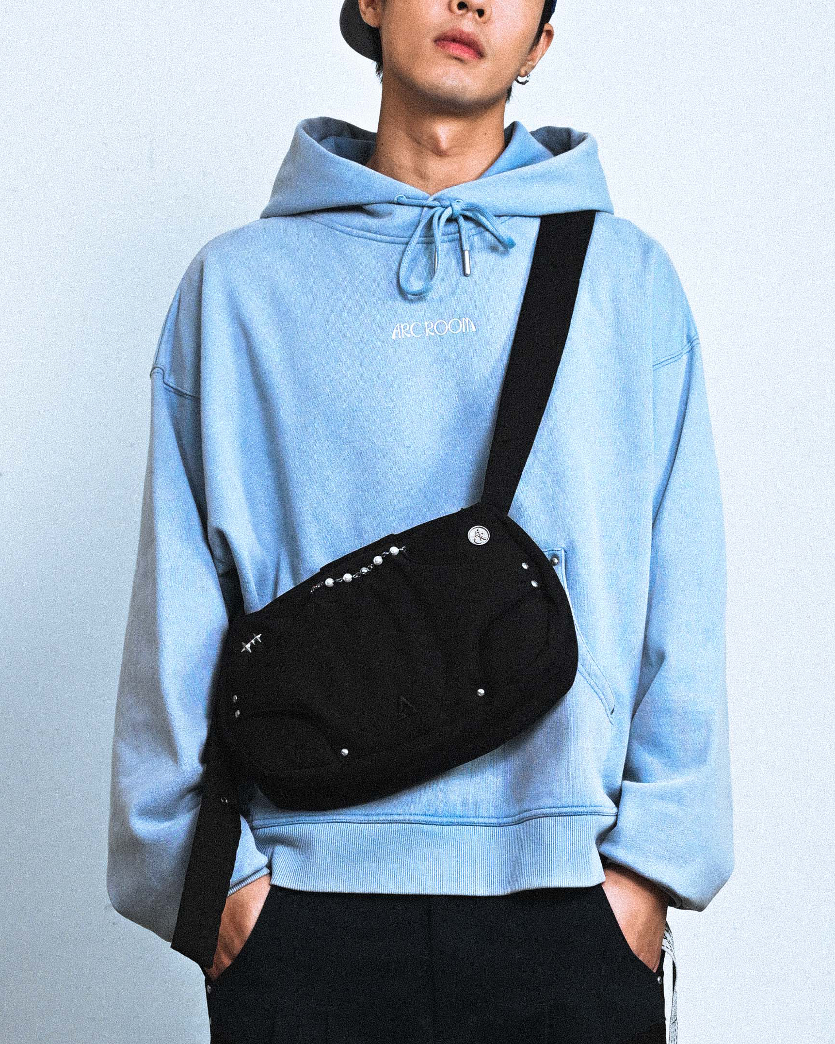 STELLAR BONE LOGO HOODIE - BABY BLUE