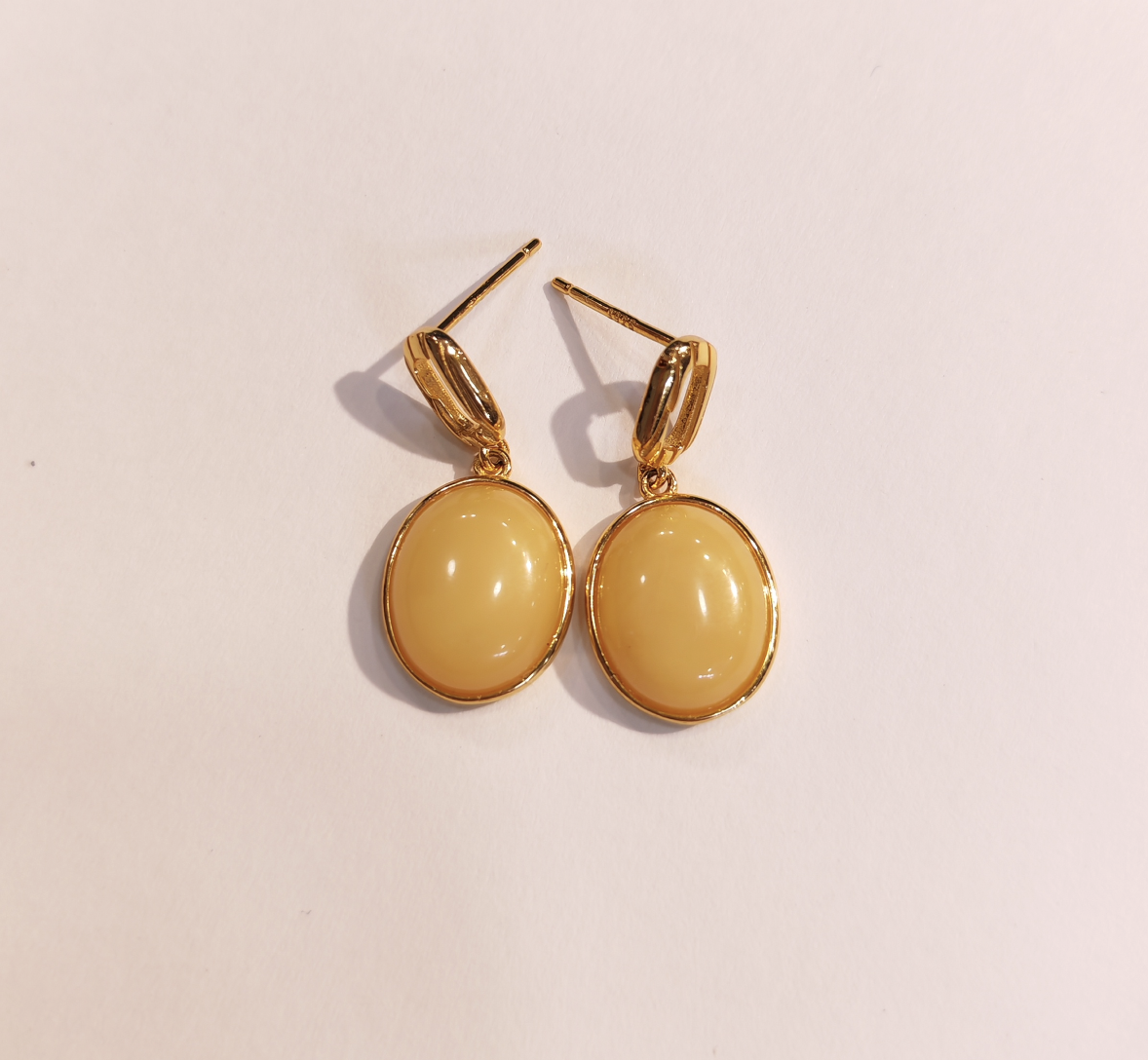 1217GZ61-琥珀GZ-10*12蛋面耳坠（B61）