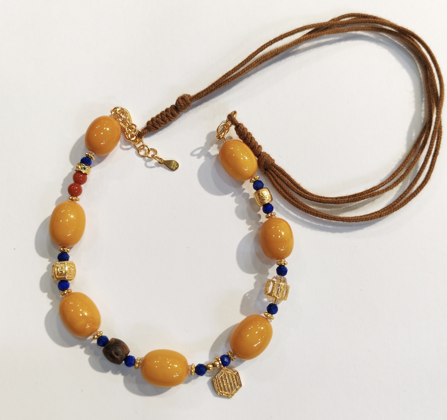 1217GZ67-琥珀GZ-老蜡枣diy项链（B67）