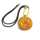 1217GZ46-琥珀GZ-老蜡平安扣（B46）