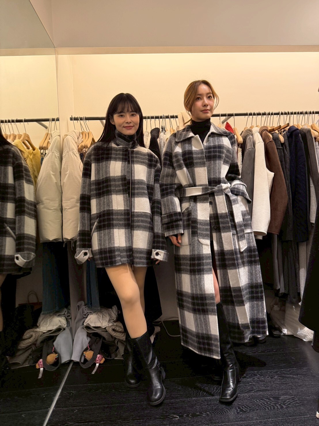 OB5314 羊駝混羊毛格紋外套 *特價* (優惠碼同充值購物金不適用)