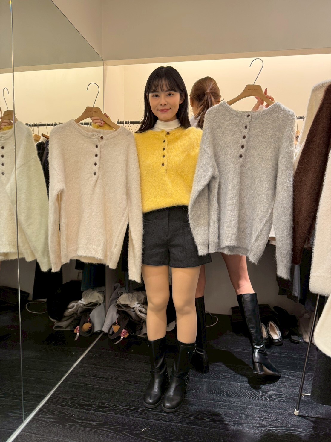 OB5214 羊駝毛羊毛混紡鈕扣上衣 *特價* (優惠碼同充值購物金不適用)