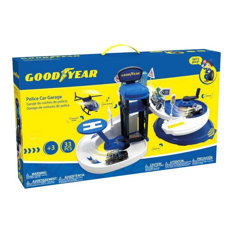 【樂森藥局】美國 STANLEY Jr. 警局立體車庫遊戲組 (固特異聯名)