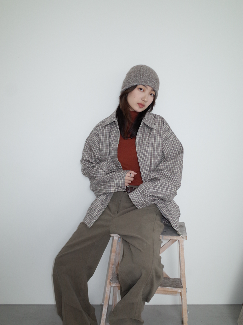 (UNISEX) 2way check-sleeve coach jacket