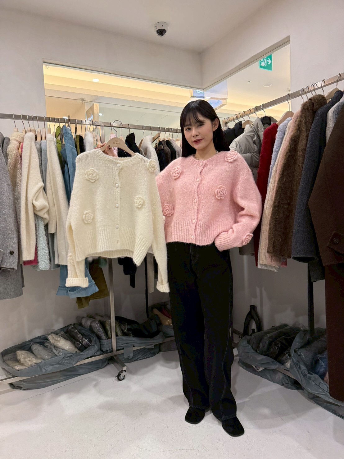 MB5310 小香立體花花排扣外套