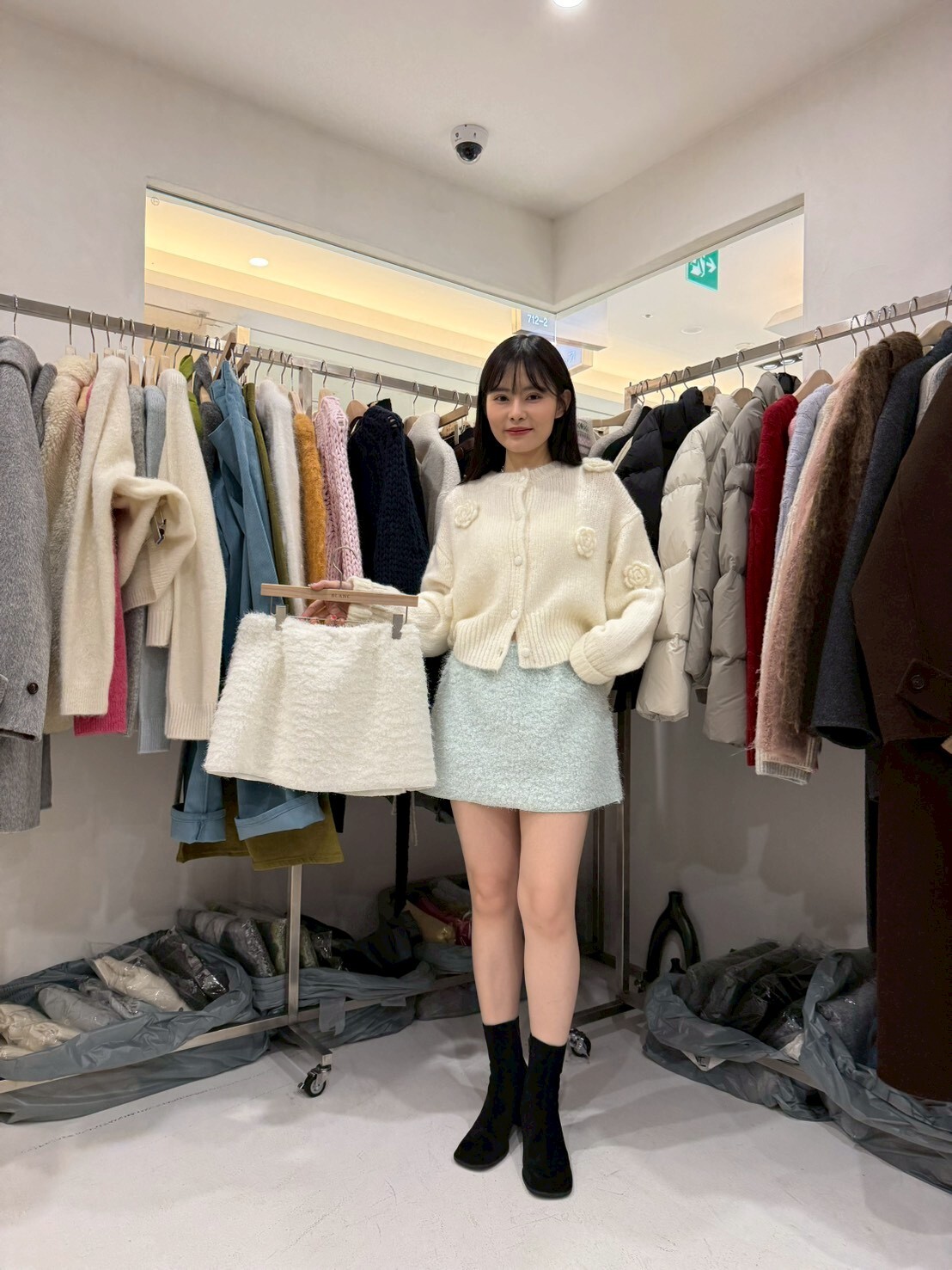 MB5325 兩著毛毛小短裙