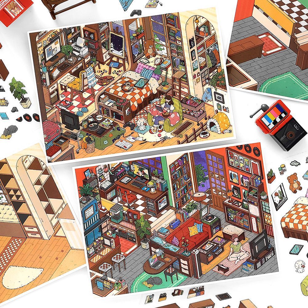 Series 18 (December) · Large 3D House Scenery Stickers