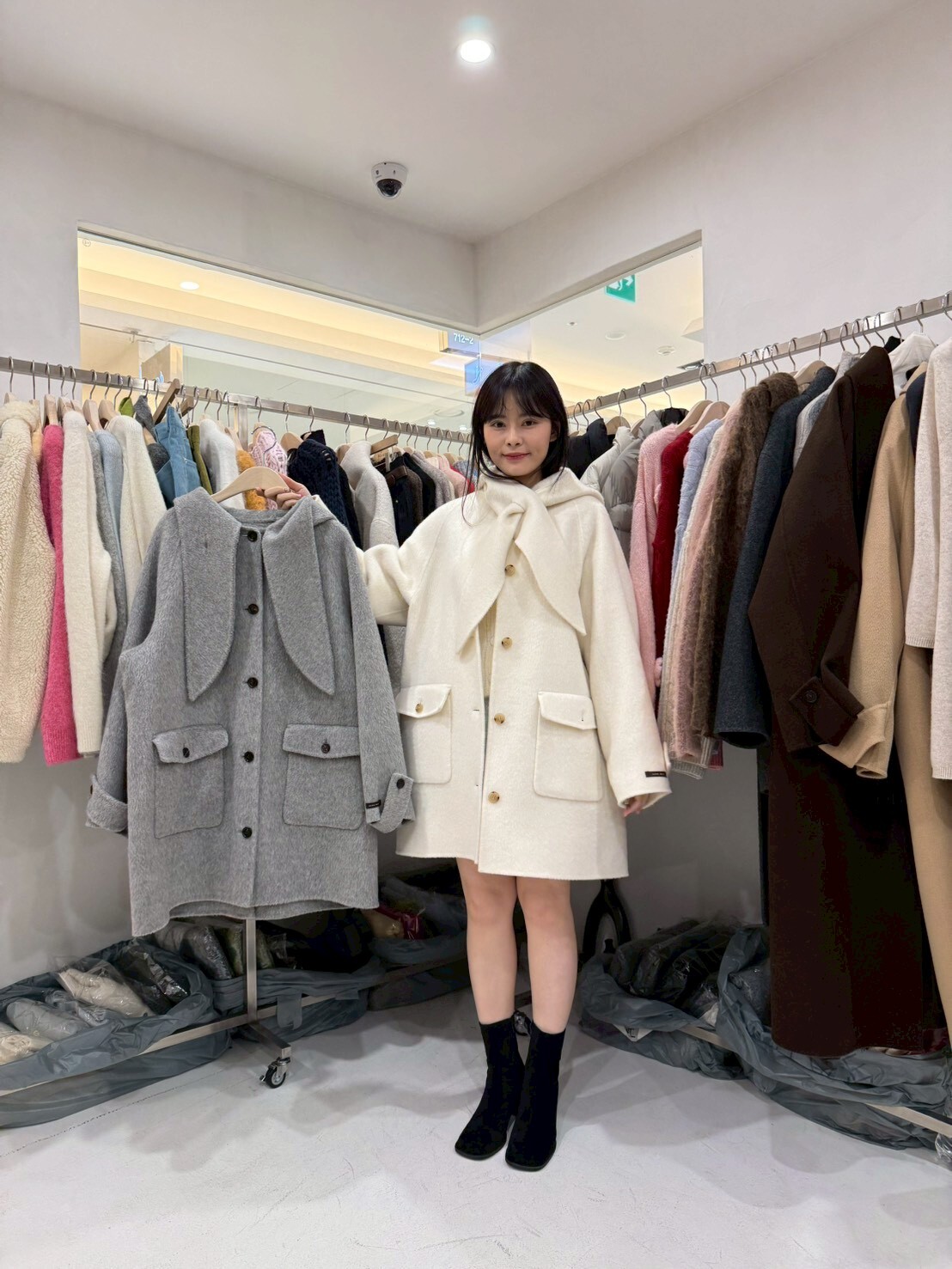 MB5314 高級可愛連帽繫帶外套