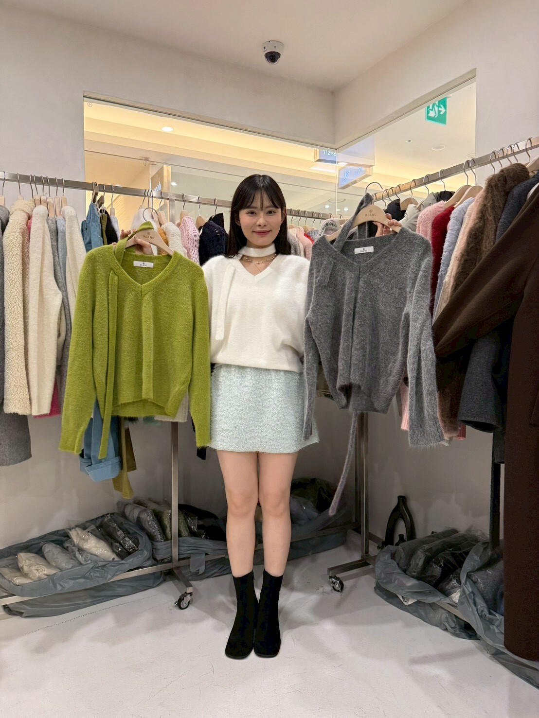 MB5313 V領飄帶百搭毛衣