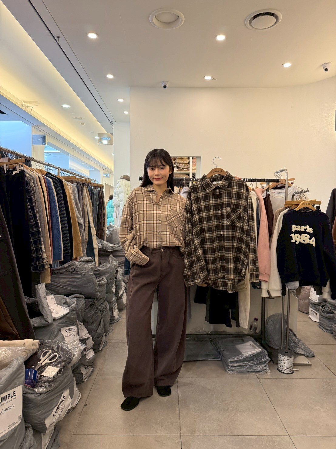 LP5343 大格紋寬版襯衫