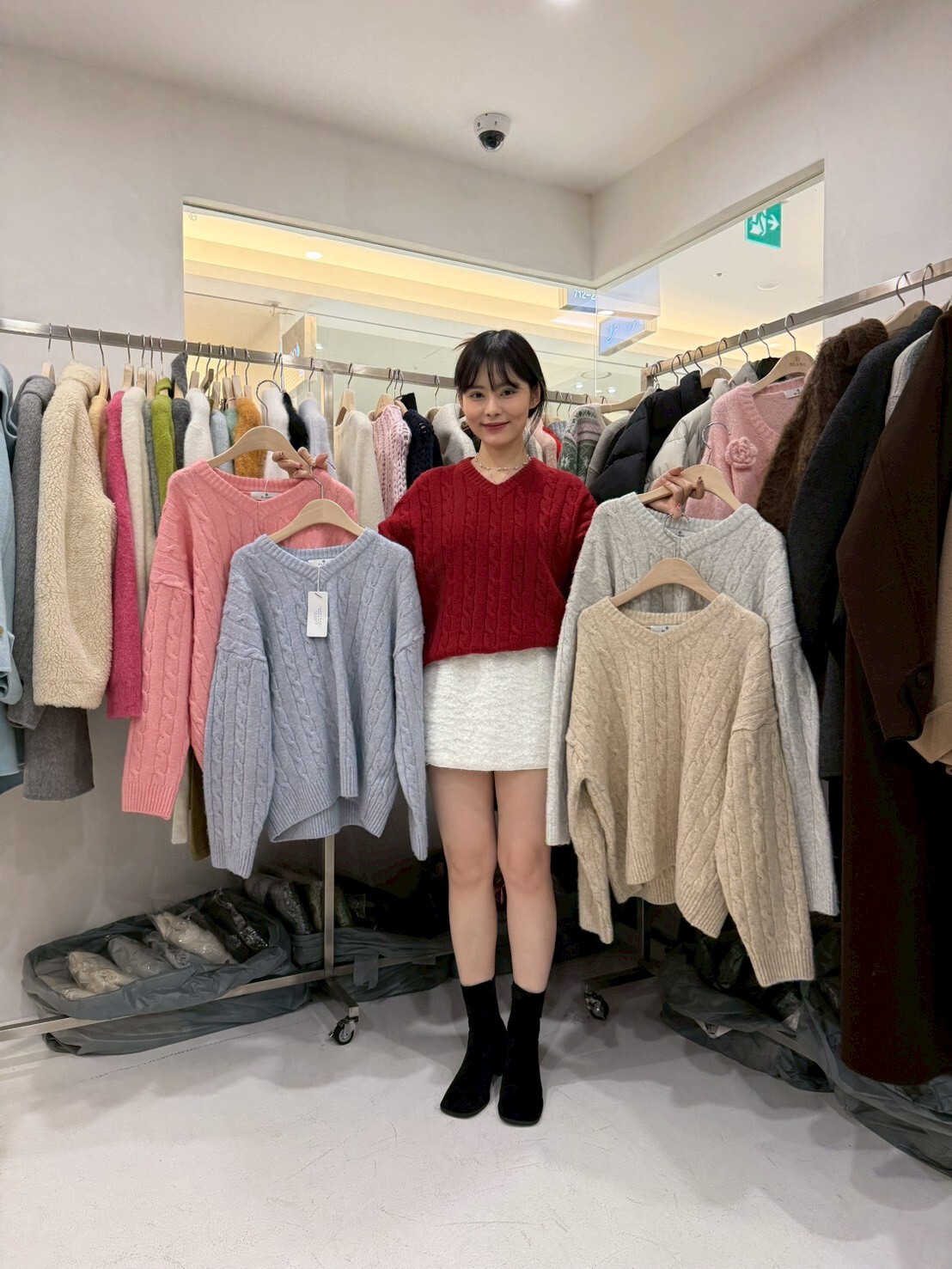 MB5304 直間麻花針織V領上衣