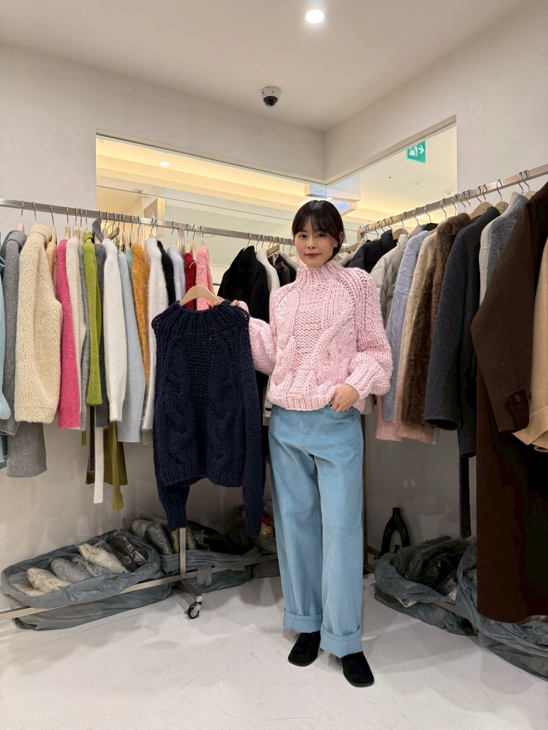 MB5301 小企領粗麻花織紋上衣