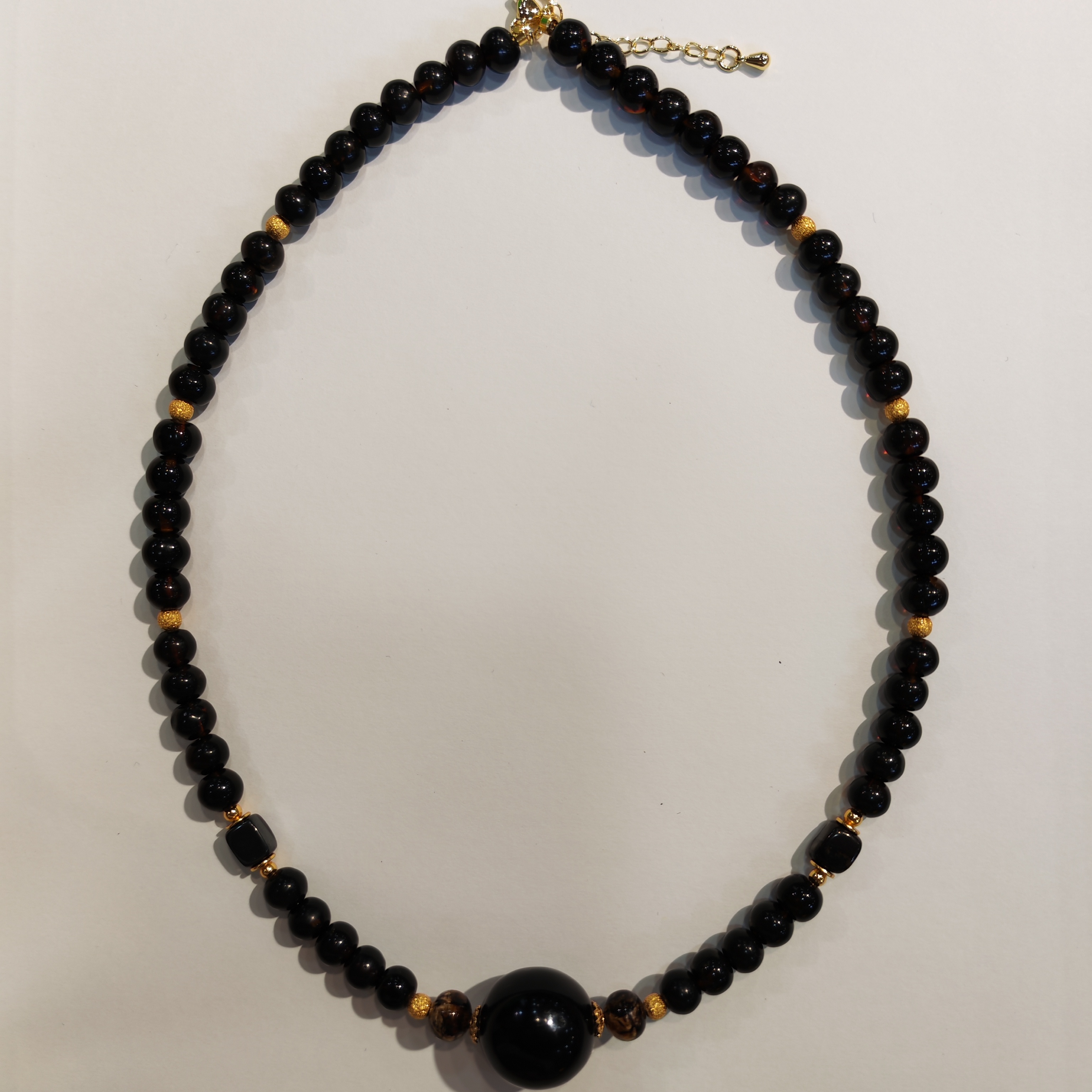 1217GZ20-琥珀GZ-撫順翳珀DIY項鍊7-18mm 24k包金（B20）