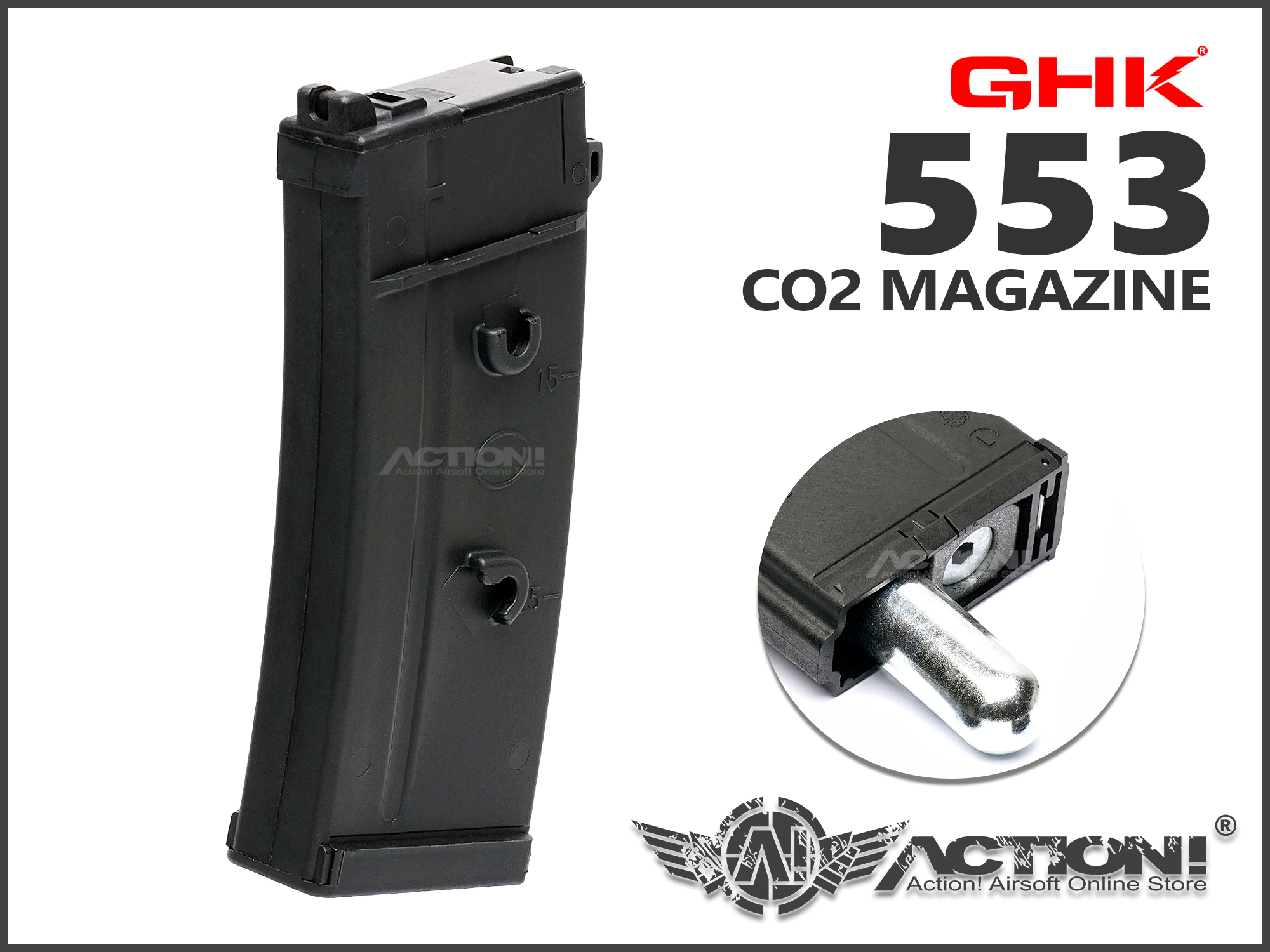 GHK 553・CO2マガジン セット GHK SIG SG551/553用 32連CO2マガジン