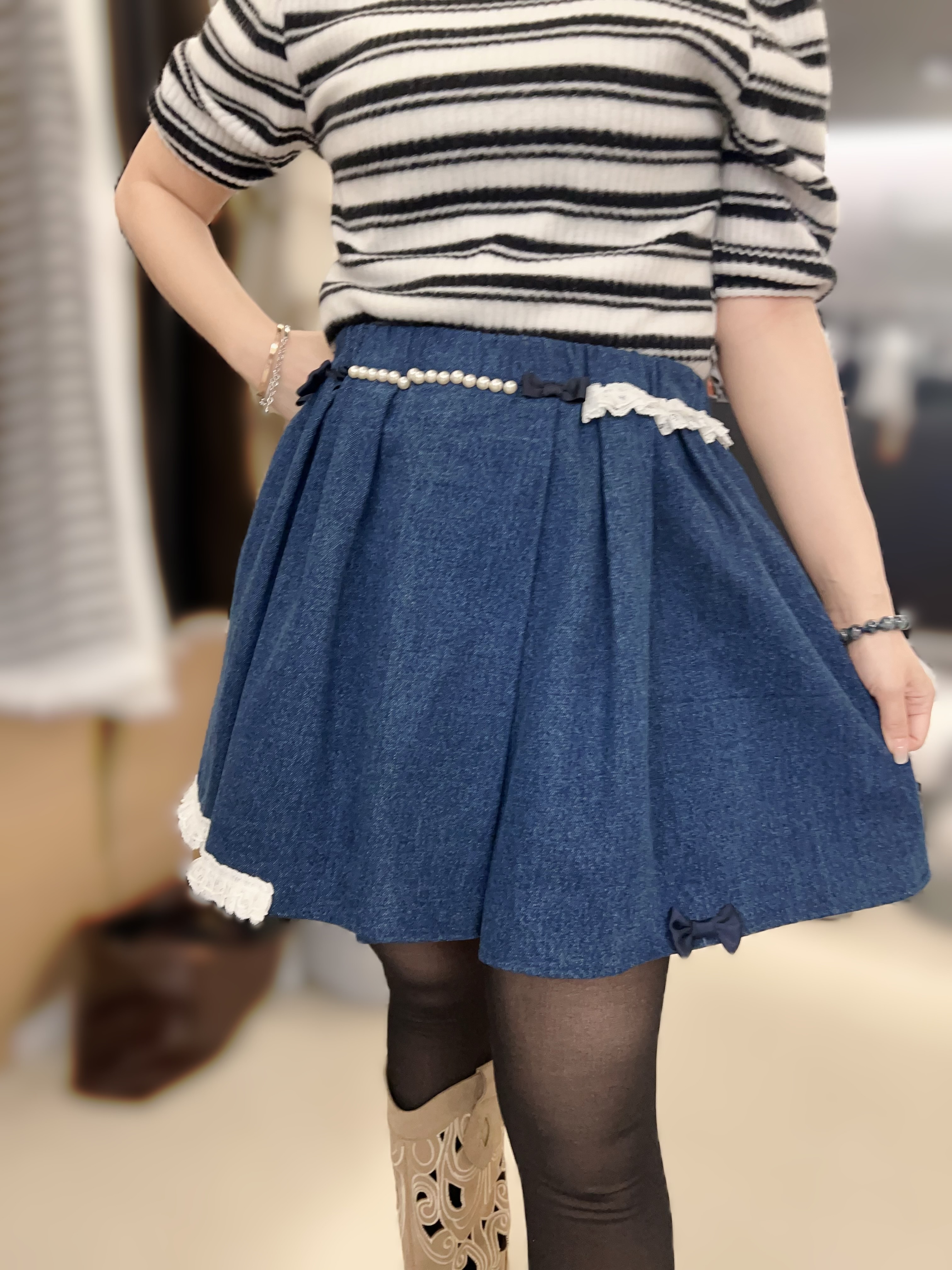 MP05   牛仔LACE裙 腰 26-36 HIP 60 長 16 $579 (一口價)