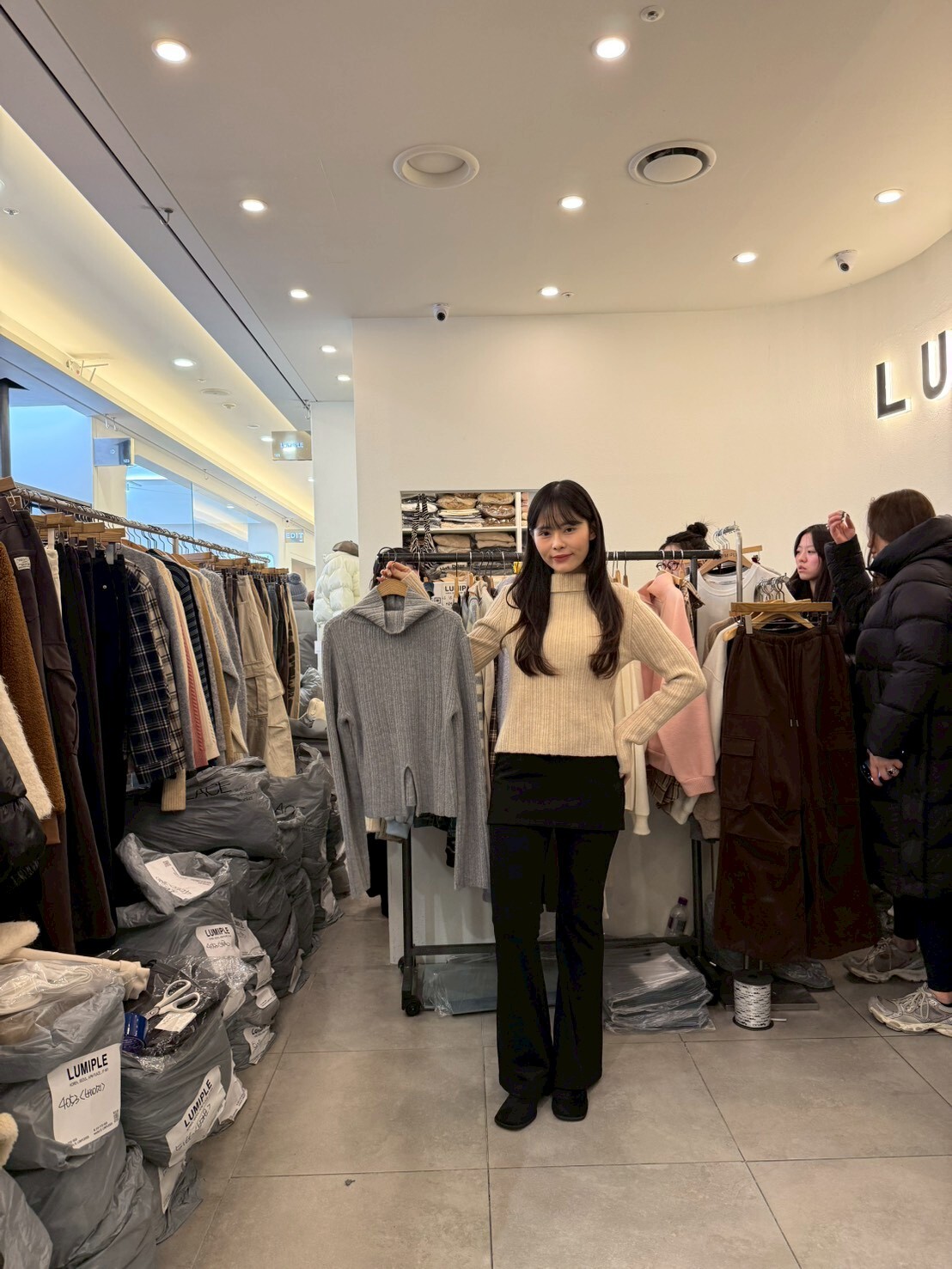 LP5353 休閒樽領後開叉針織衫