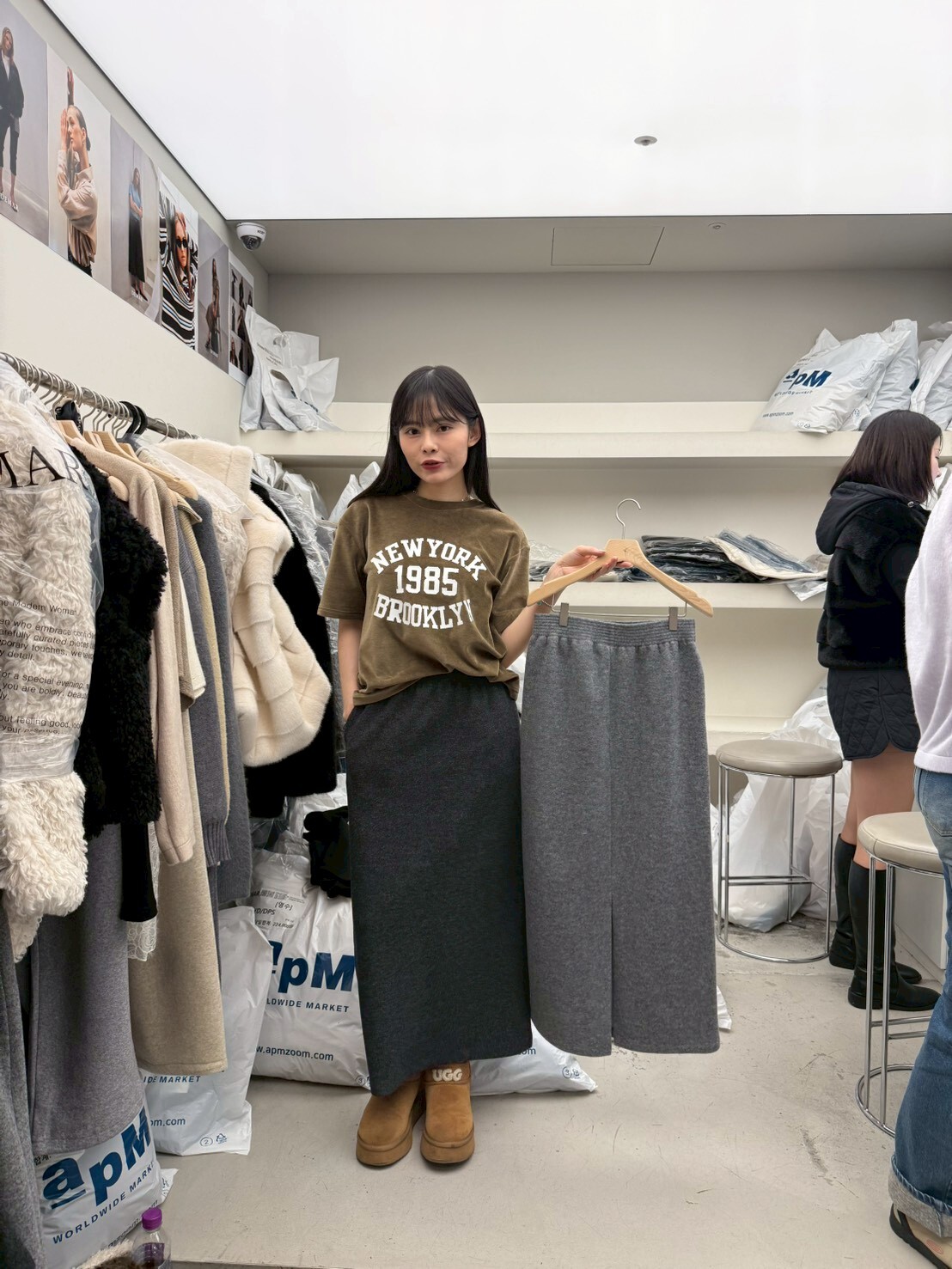 DM5357 彈性棉後開叉直筒裙