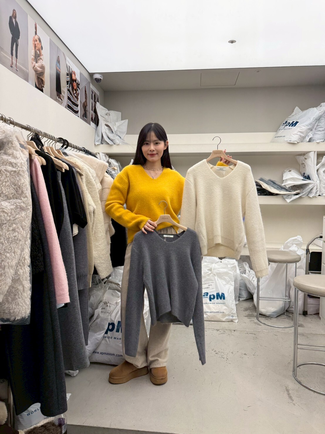 DM5312 簡約V領針織毛衣