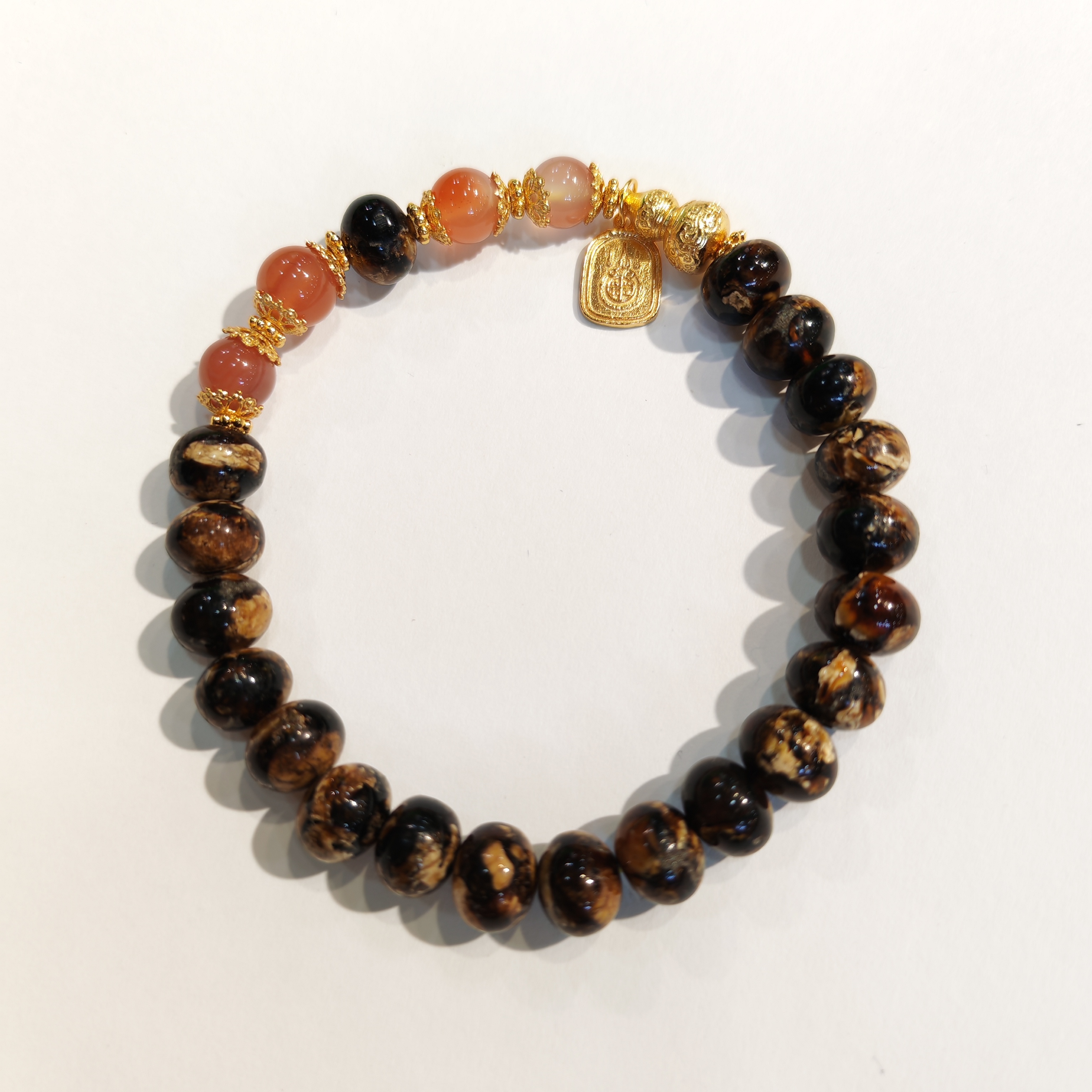 1217GZ26-琥珀GZ-撫順乾白花diy手串8mm（B26）