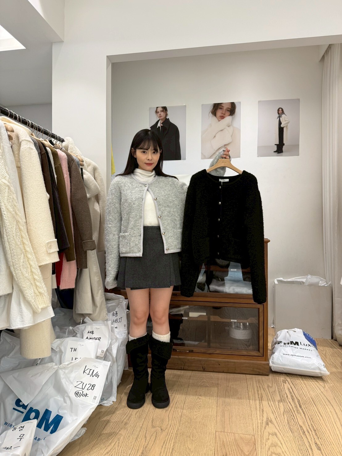 OU5331 小圓領搖粒絨鈕扣外套