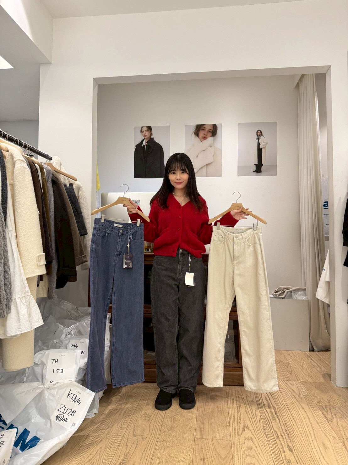 OU5303 燈芯絨直筒褲