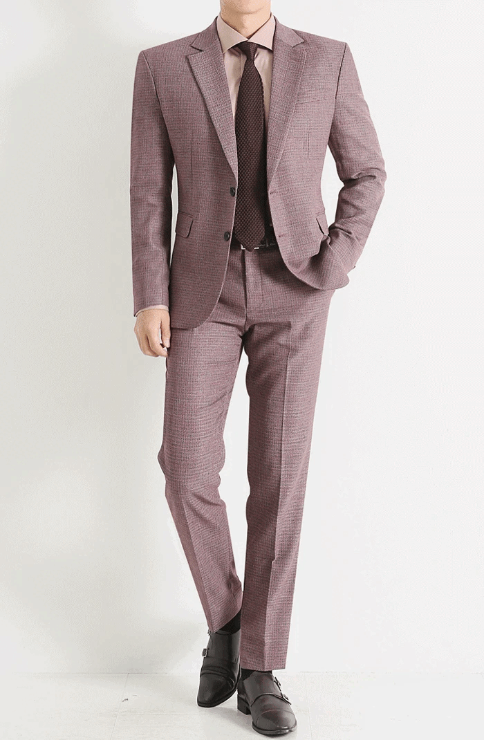 現代圖案雙扣單排扣西裝外套 西裝褲 成套西裝