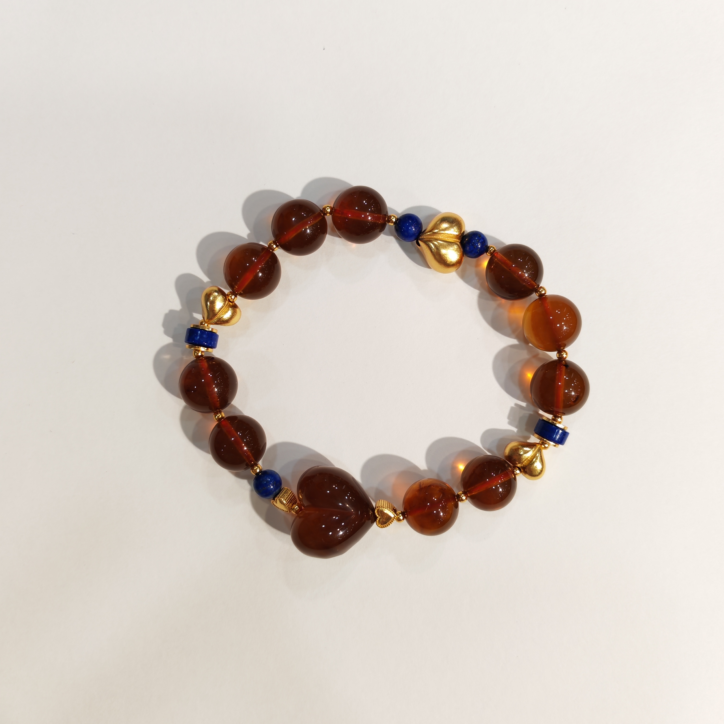 1217GZ48-琥珀GZ-棕红diy手串（B48）