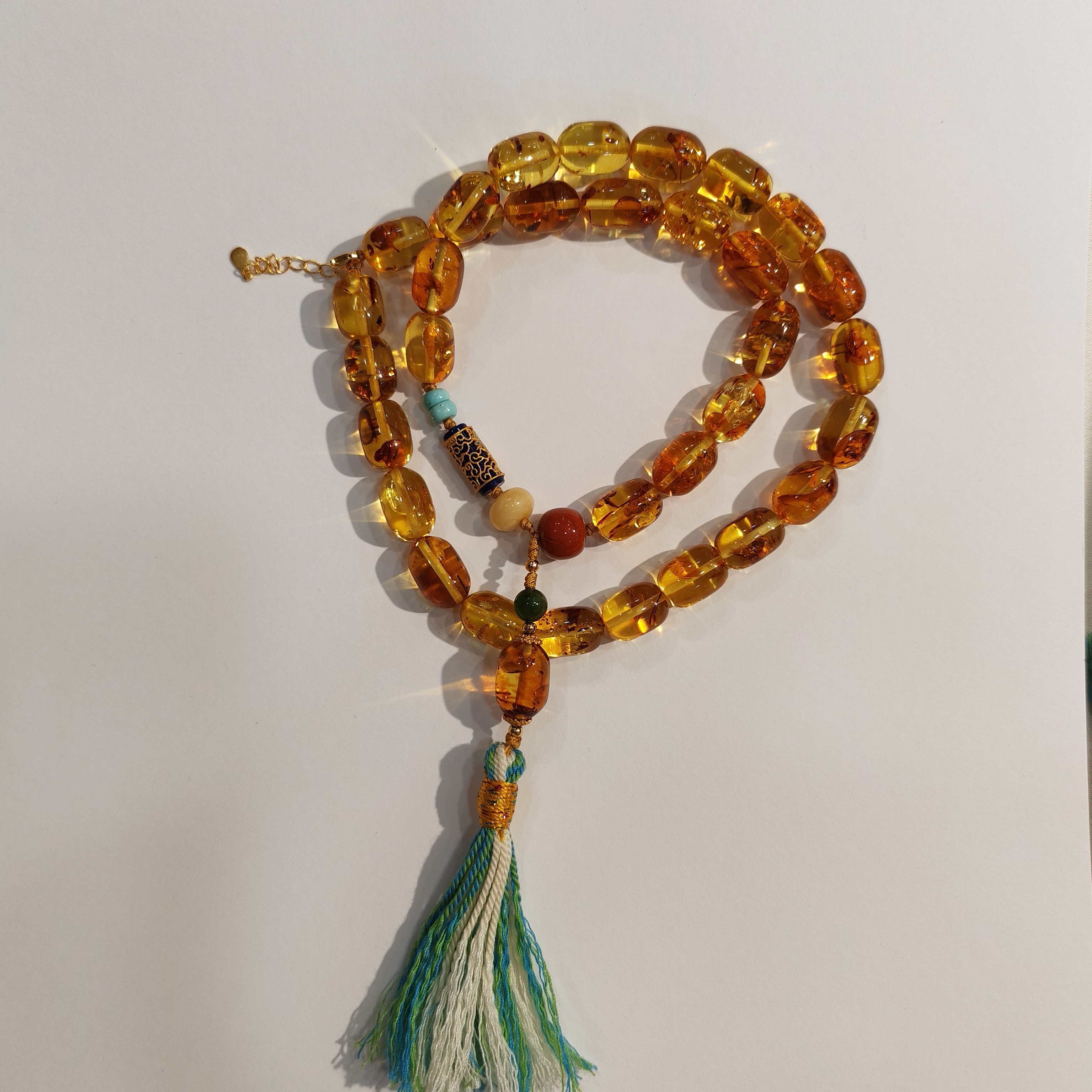 1217GZ44-琥珀GZ-9mm花珀棗珠DIY毛衣鏈（B44）