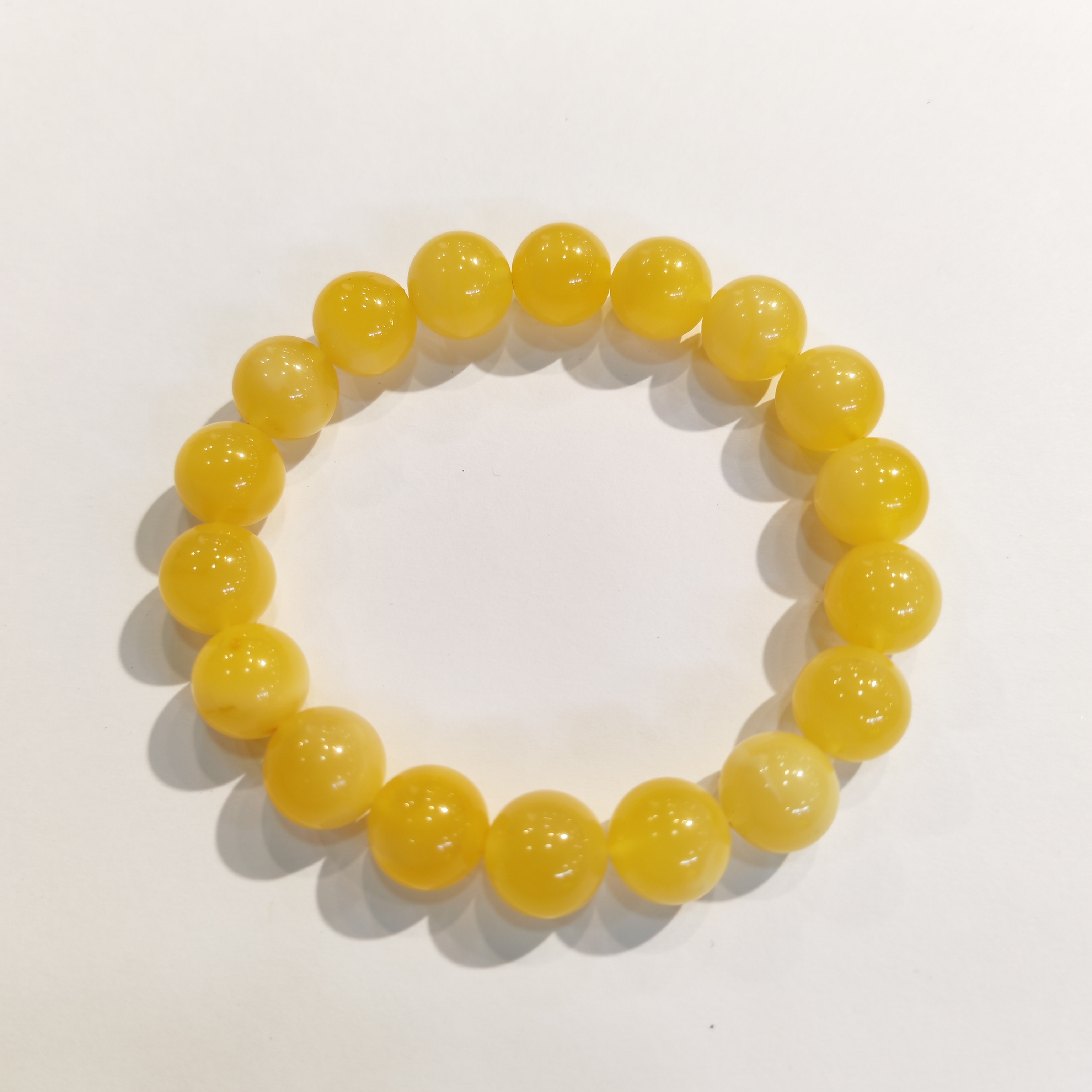 1217GZ37-琥珀GZ-10+金白圓珠手串（B37）