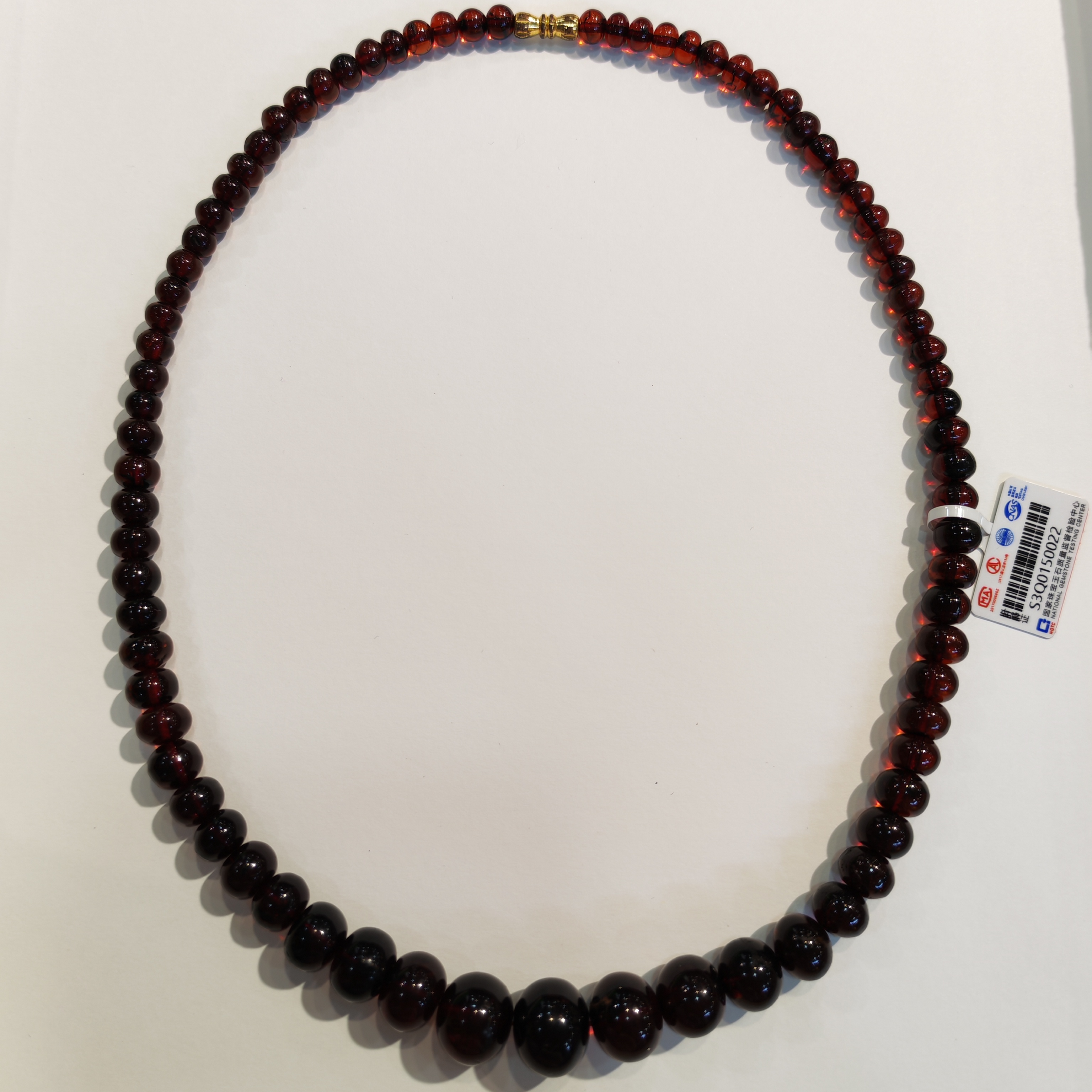 1217GZ34-琥珀GZ-撫順血珀塔鏈5mm-14mm（B34）