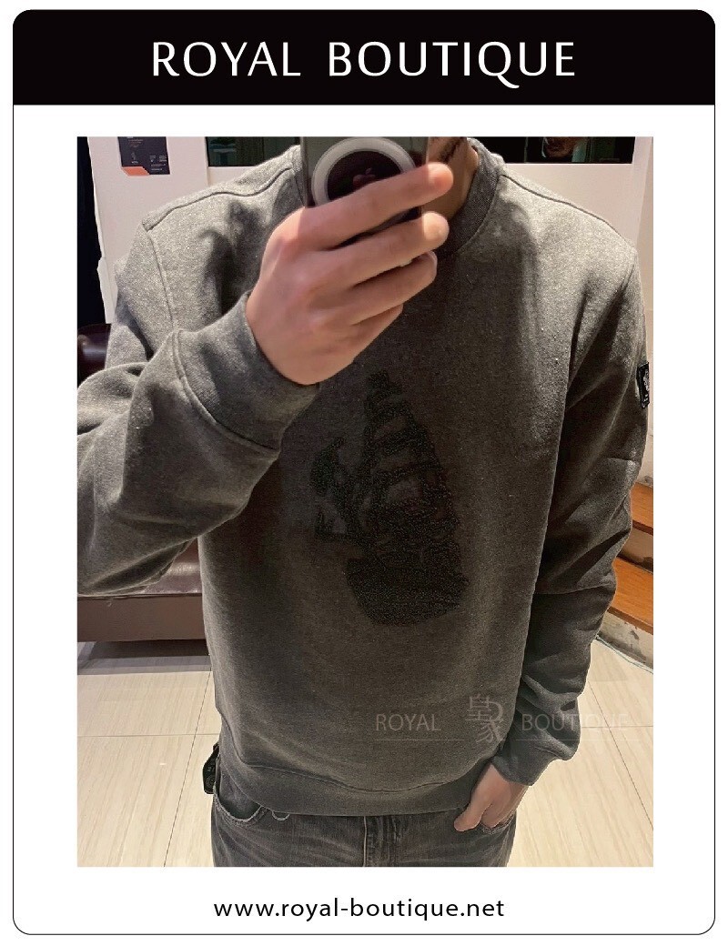 MARINA MILITARE 胸前植絨內刷毛大學T