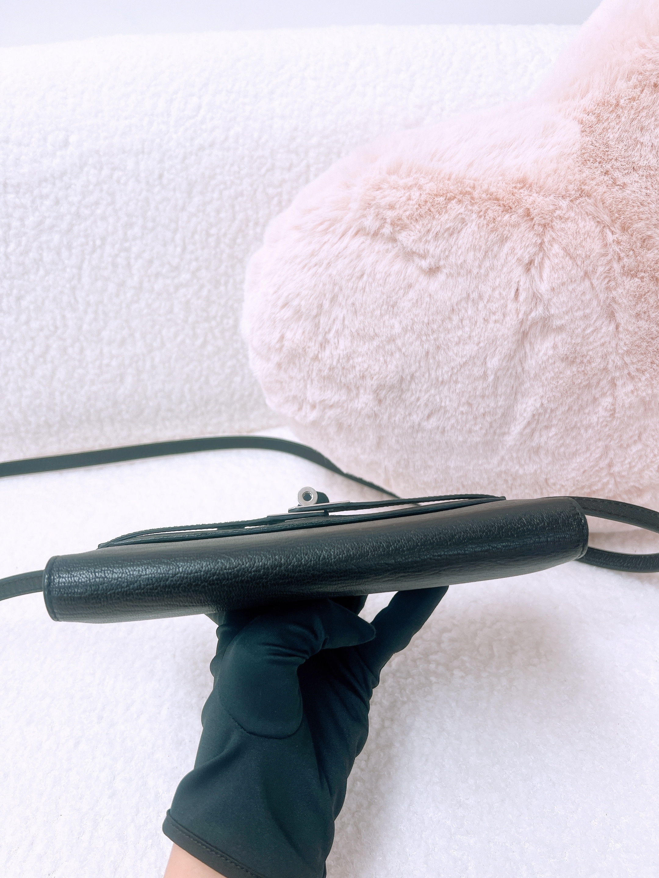 Hermes kelly long wallet (black PHW/ stamp square P/ mysore)