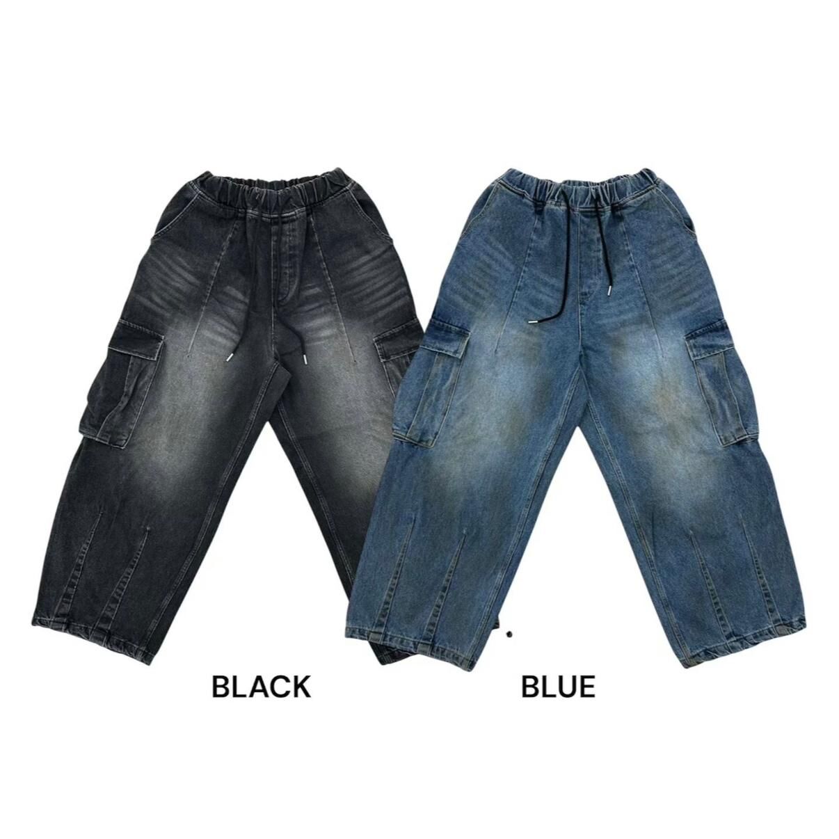 洗水工裝鬆身牛仔褲 P3225