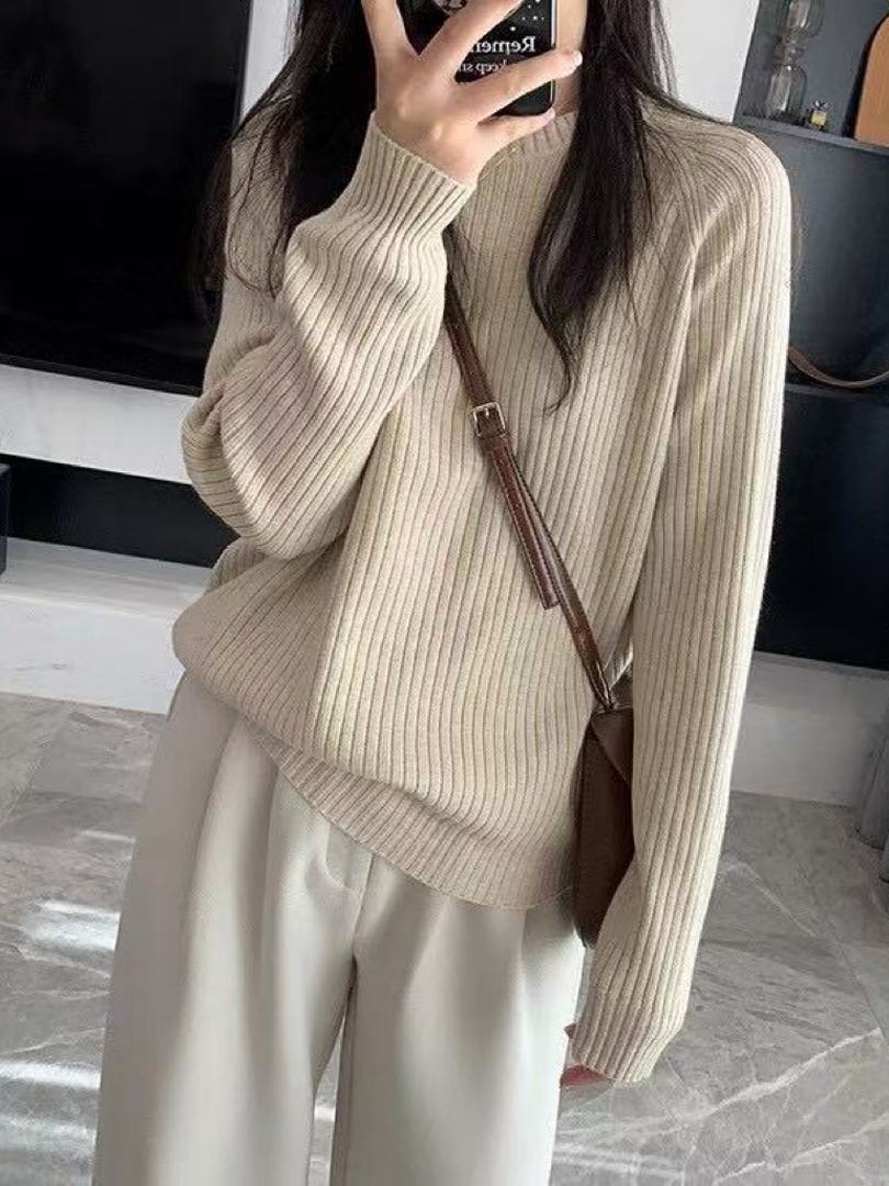 顯瘦不貼身★親膚直紋修身針織上衣 ⚡️闆娘推薦 搶手貨 ⚡️