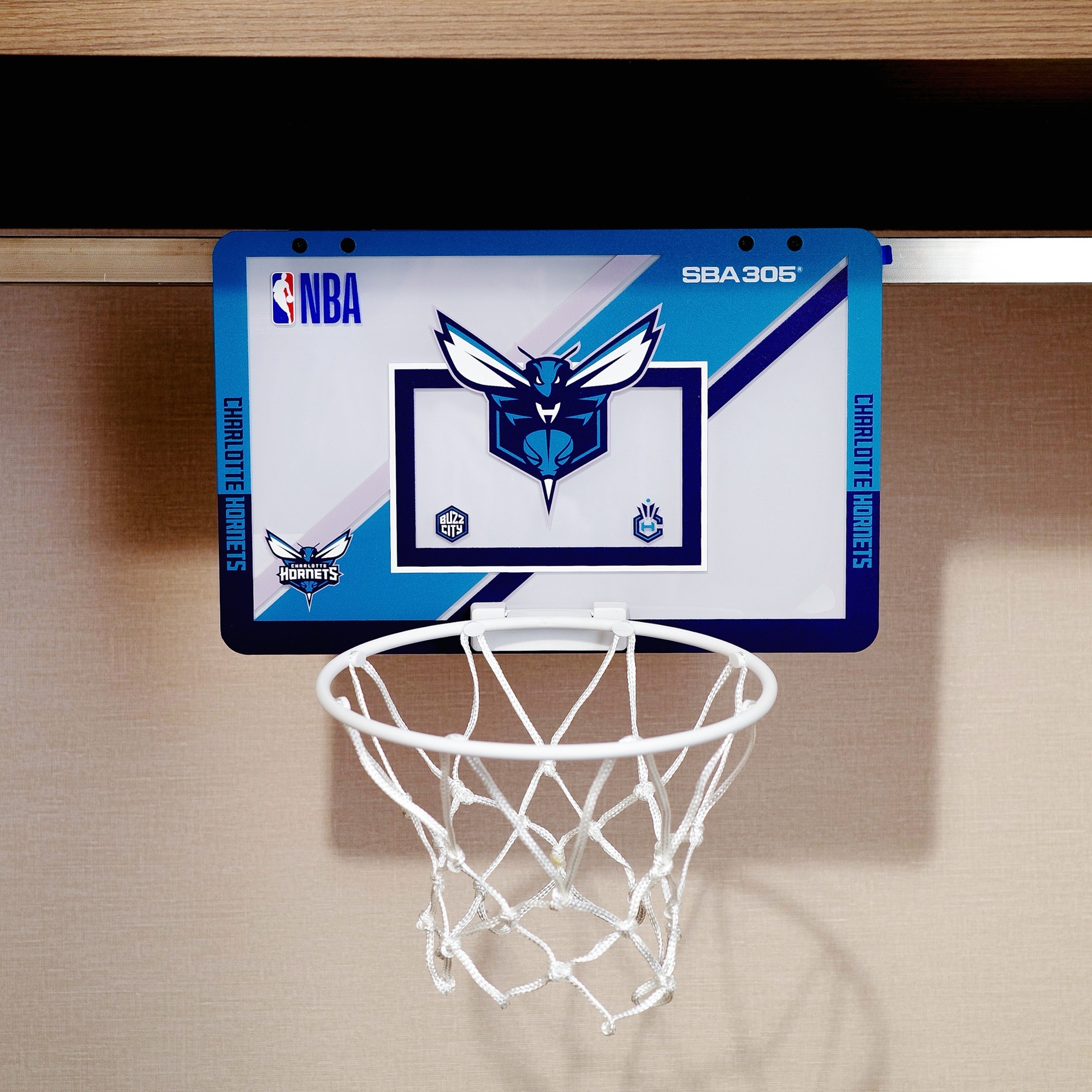 NBA周邊 Charlotte Hornets 夏洛特黃蜂 迷你款 SBA305 Mini NBA 隊徽 籃框 全新 原包裝出貨