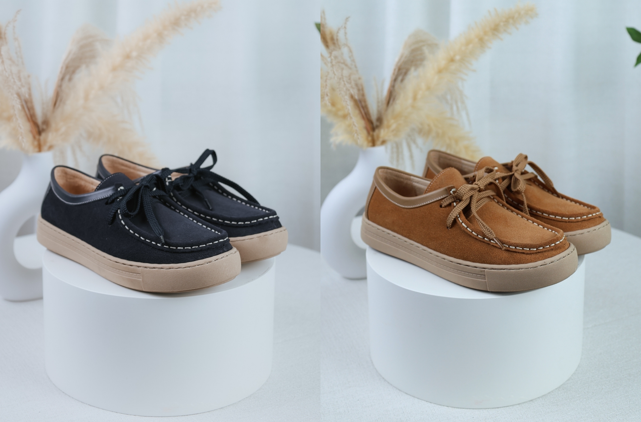 Sanly Joy莉維亞麂皮袋鼠鞋，防潑水麂皮設計有效阻擋小雨與濕氣，溫潤色調百搭秋冬服裝，袋鼠鞋結構貼合腳型，久走不累，台灣製造，適合通勤與日常外出穿著。