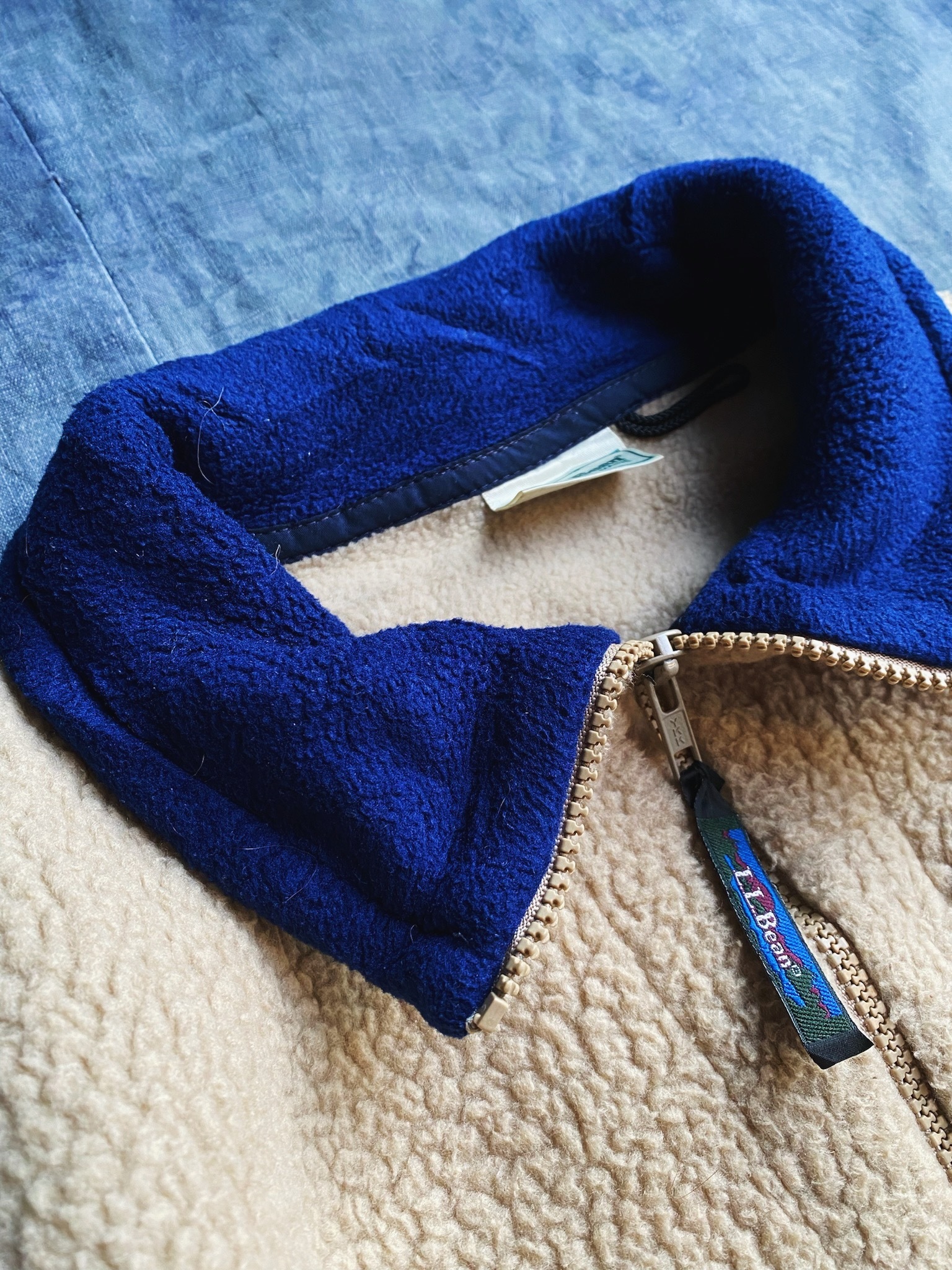 L.L. Bean Fleece Jacket / 經典戶外品牌 撞色翻領搖粒絨外套