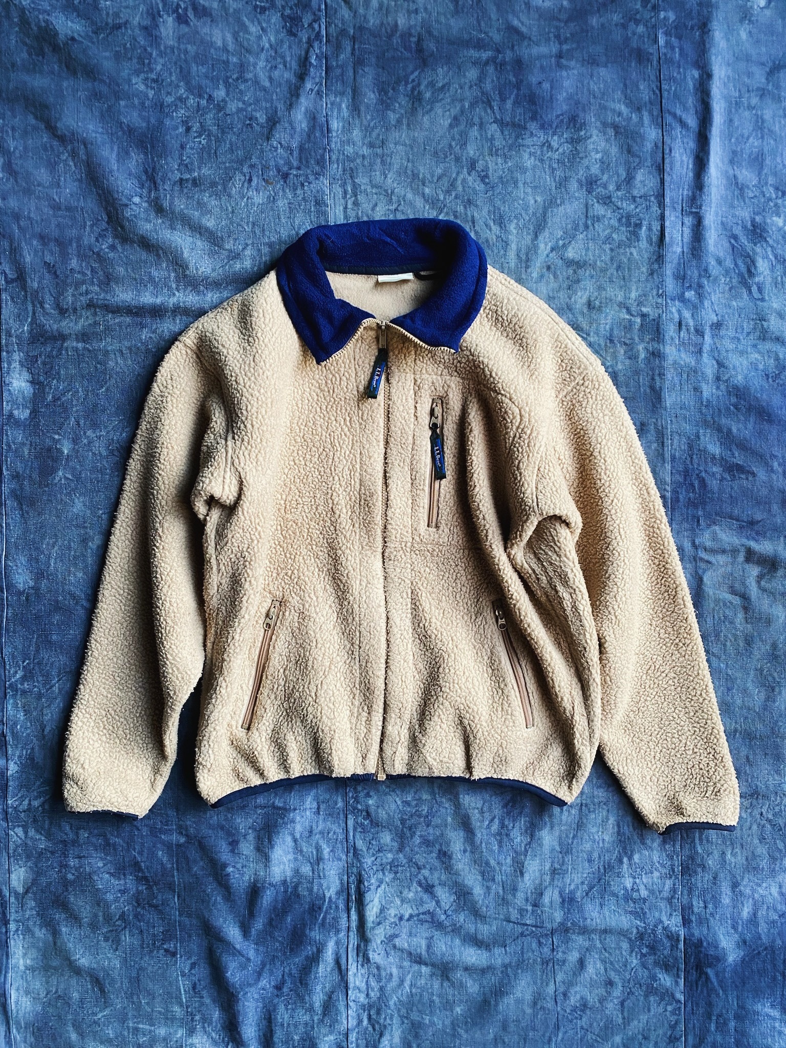 L.L. Bean Fleece Jacket / 經典戶外品牌 撞色翻領搖粒絨外套