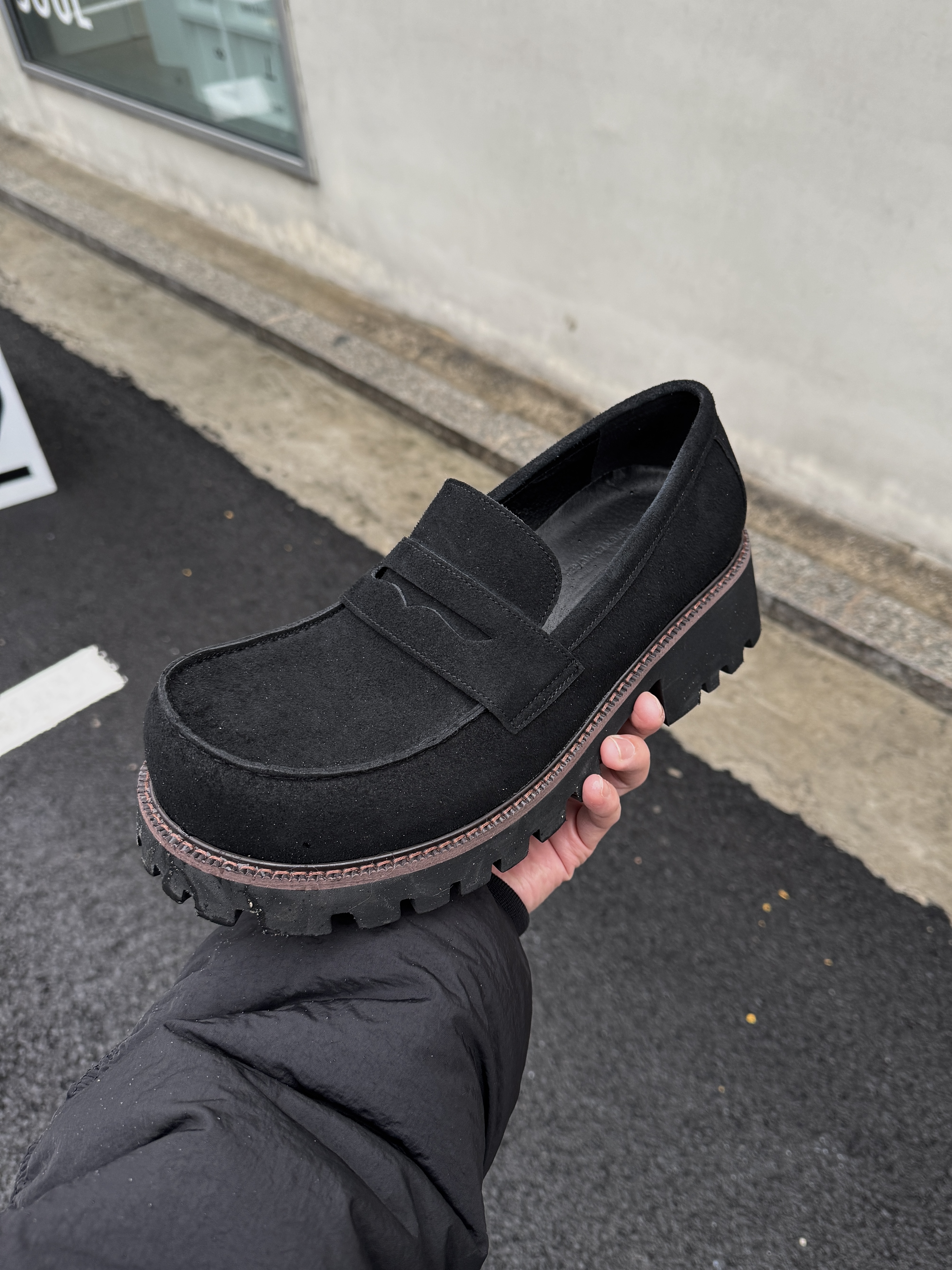 韓國 增高 7CM 麂皮層次 樂福鞋 皮鞋（現貨）