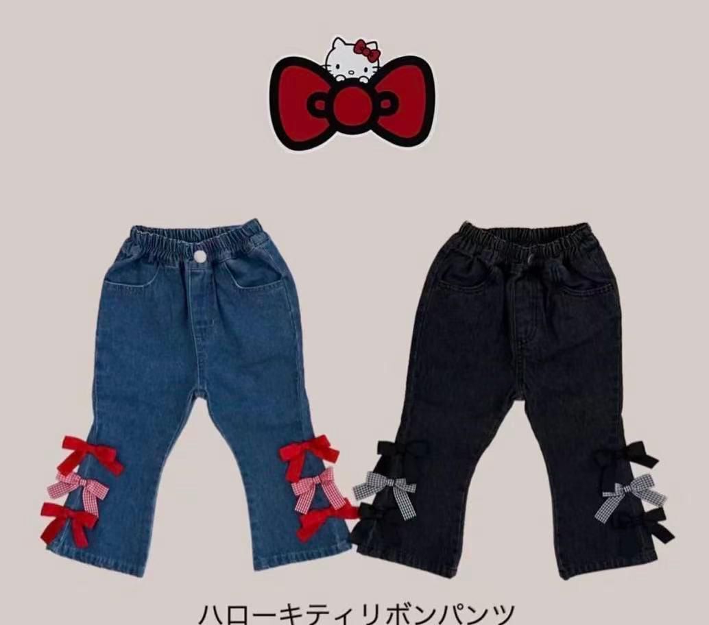 原單 Kitty蝴蝶結牛仔褲