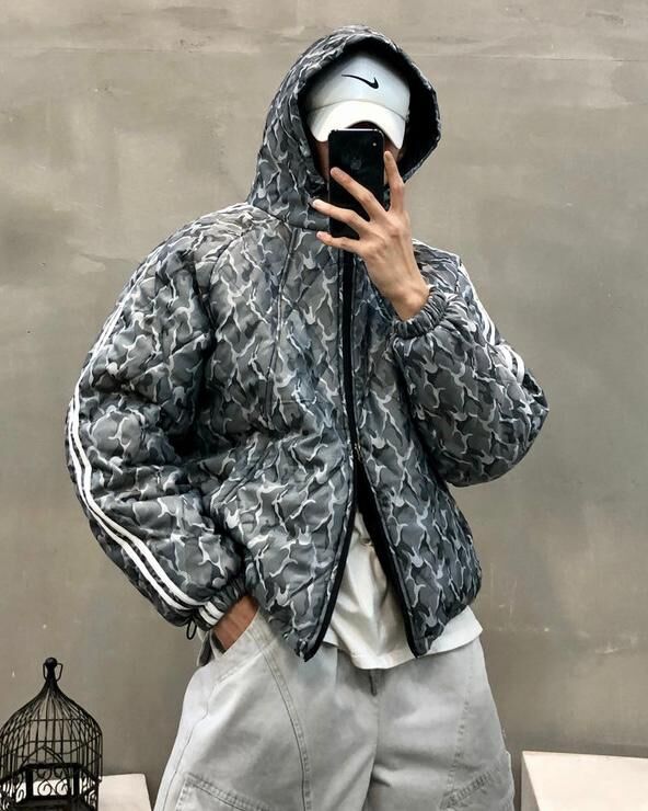 雙間暗菱紋連帽拉鍊外套(薄夾棉) Tac-0349JK