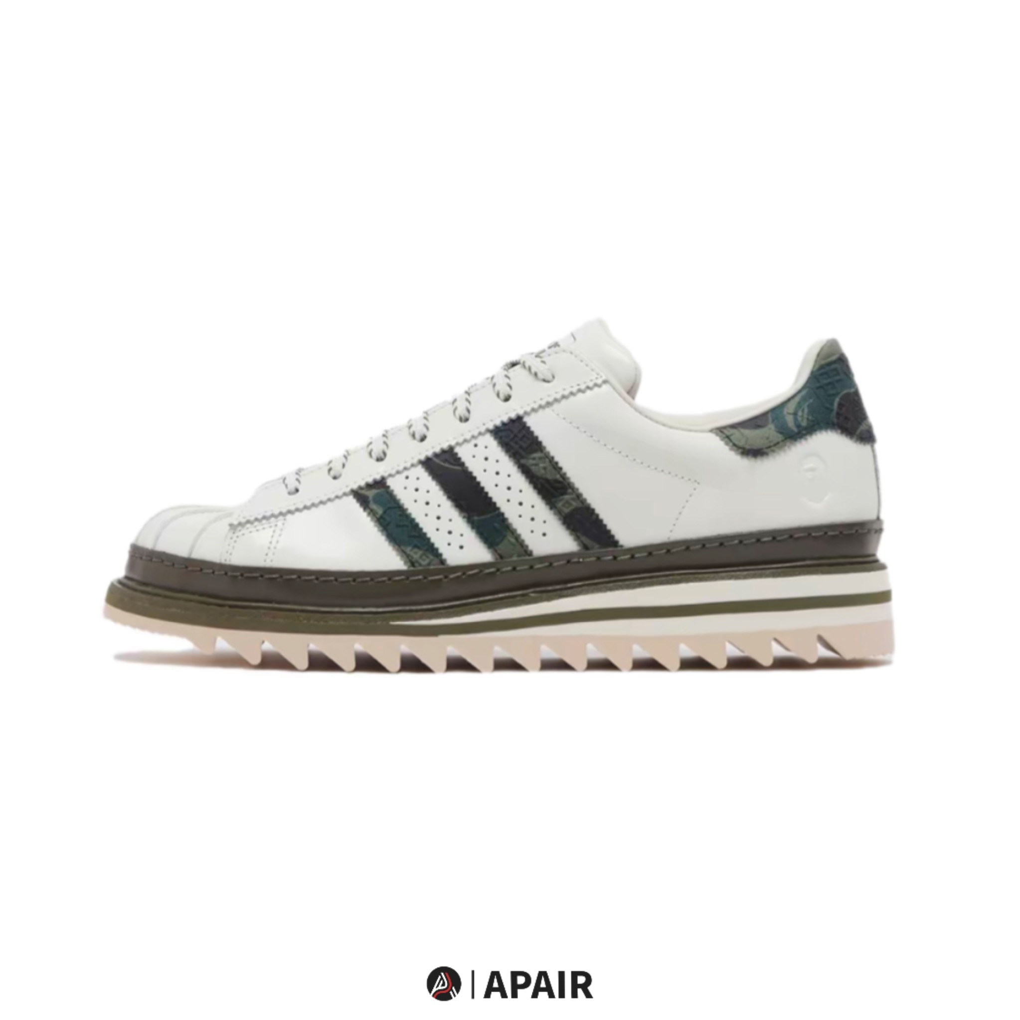 【APAIR】預購 BAPE x clot x adidas originals superstar 三方聯名 紳士鞋 鋸齒鞋 白綠 迷彩 猿人 貝殼頭 KJ1473