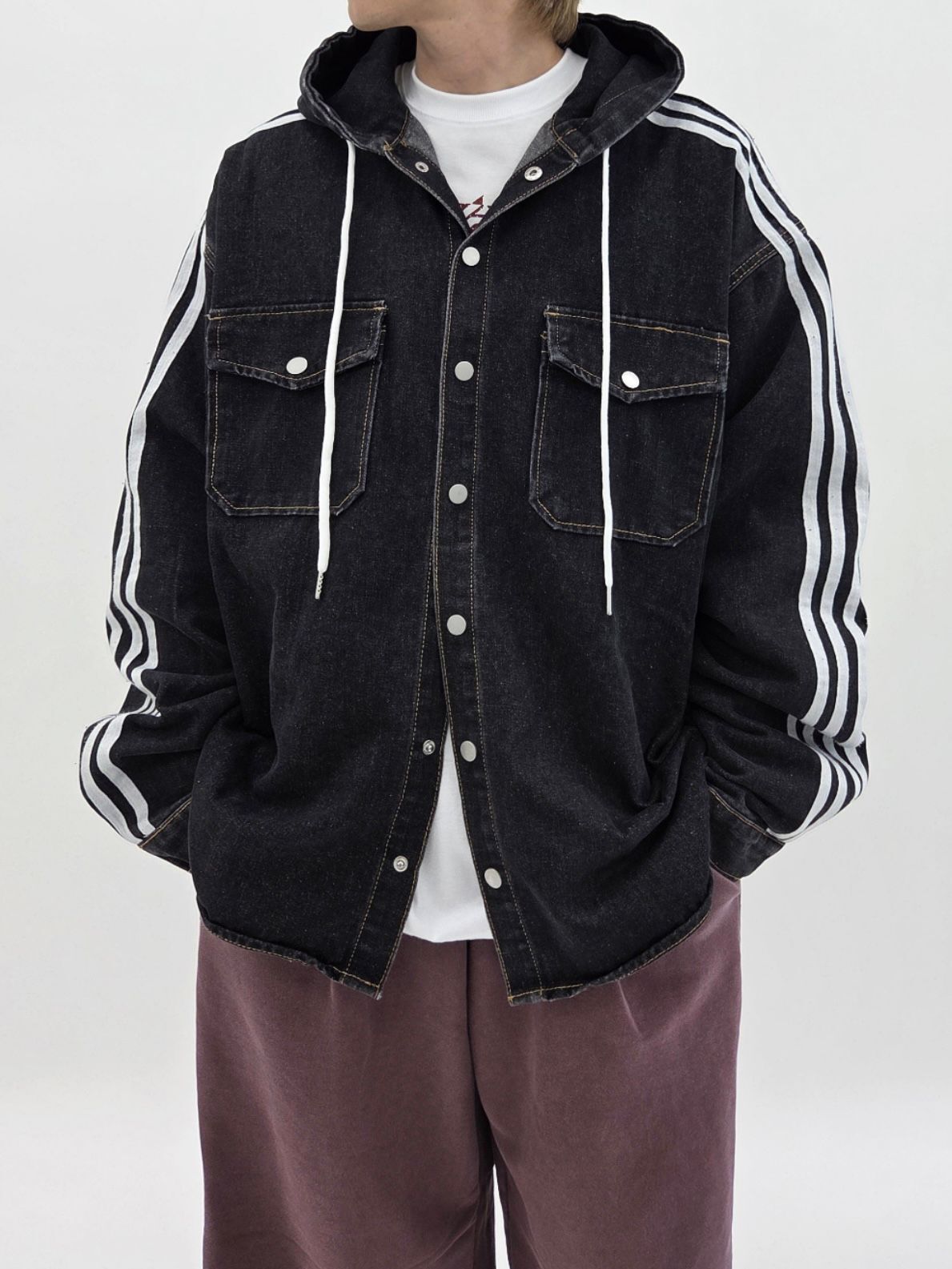 四間連帽牛仔外套 Tac-0353JK