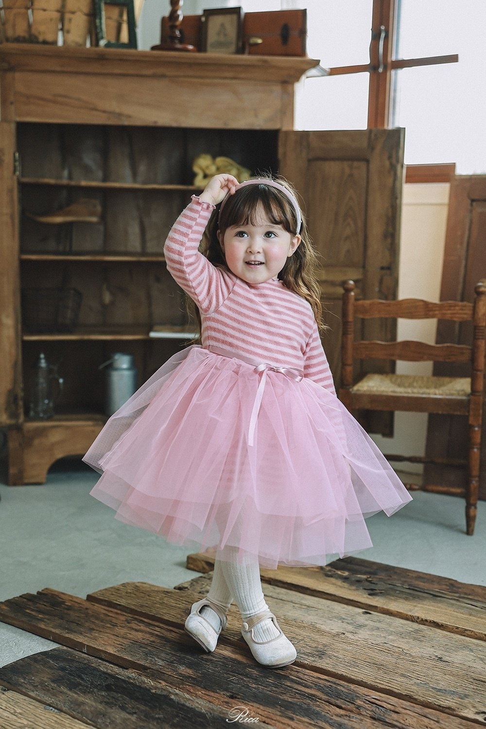 Rica Stripe Tulle One-piece