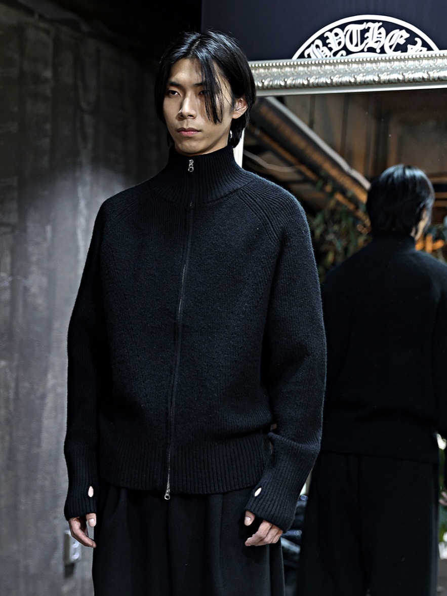 Polar雙向拉鍊保暖針織衫