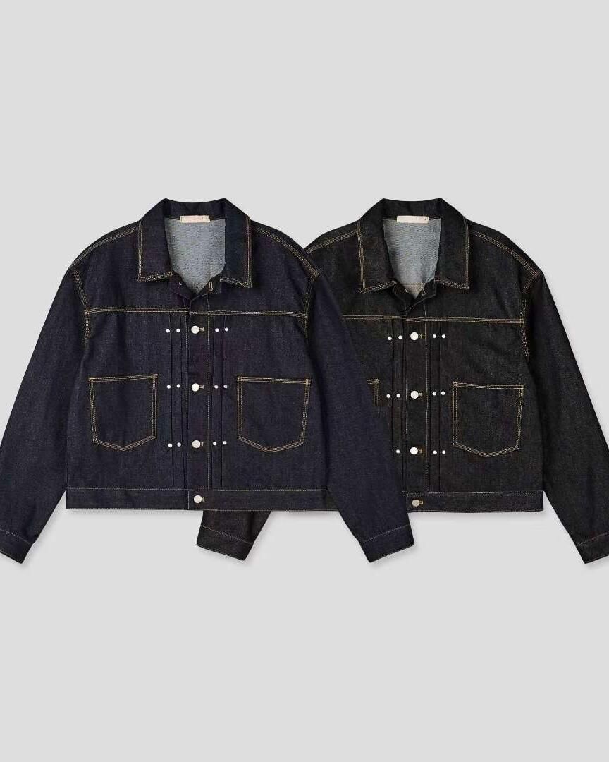 反領開胸牛仔褸 Tac-0364JK