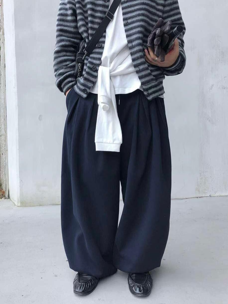 淨色可束腳鬆身褲 Tac-0368P